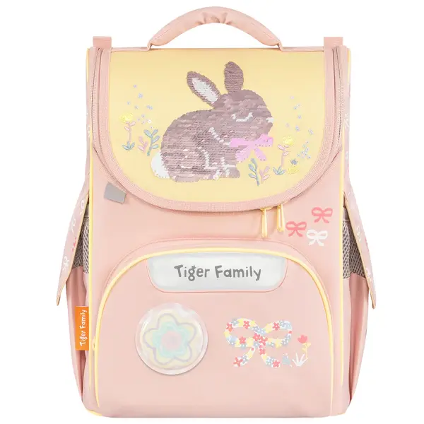 Ghiozdan neechipat, Tiger Family, Nature Quest Pro, Bows and Bunny