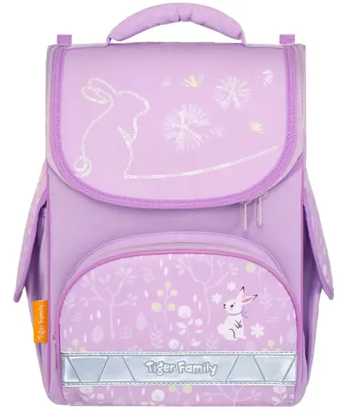 Ghiozdan neechipat Tiger Nature Quest Lite, dimensiune 35 x 31 x 19 cm, motiv Lavender Forest