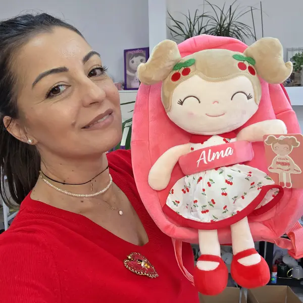 Ghiozdan personalizat Ciresica rosie