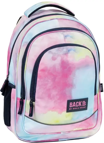 Ghiozdan școlar BackUp 5 X - Cotton Candy, cu 3 compartimente