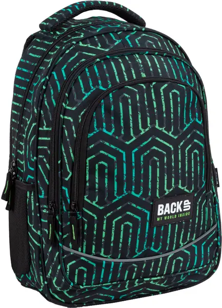 Ghiozdan școlar BackUp X - Antique Green, cu 3 compartimente
