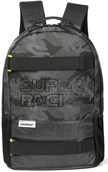 Ghiozdan școlar școlar S. Cool Super Pack - Camuflaj negru, cu 1 compartiment