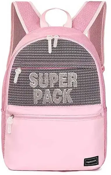Ghiozdan școlar școlar S. Cool Super Pack - Roz, cu 1 compartiment