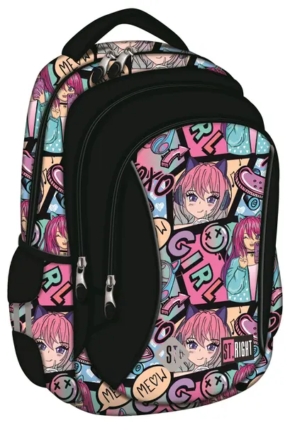 Ghiozdan școlar St. Right Manga Girl - 3 compartimente