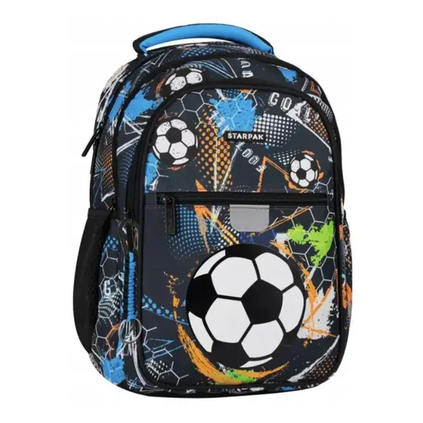 Ghiozdan Starpak Football pentru scoala cu 4 compartimente, 25x38x18cm