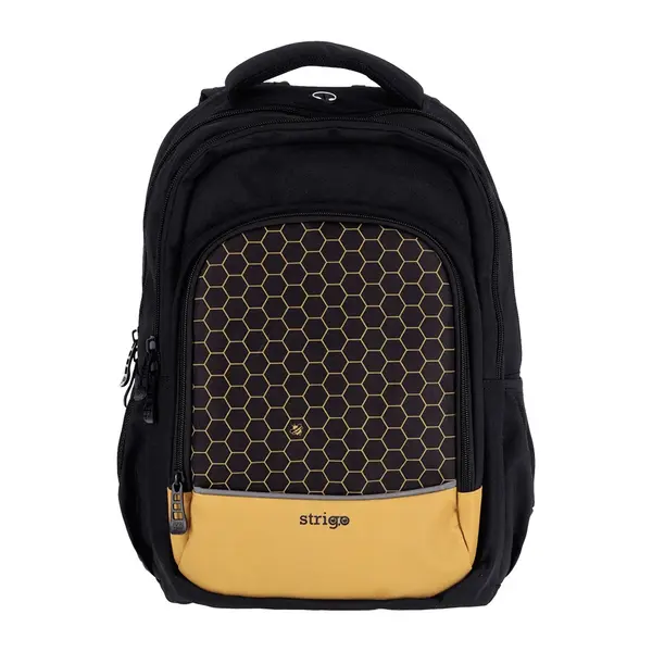 Ghiozdan Strigo Misty+ Black Honeycomb, 24L, 39 27 18 cm