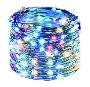 Ghirlanda COLORATA 5m 50LED la priza Luminoasa Decorativa din Cupru