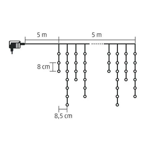 Ghirlanda decorativa luminoasa flori de gheata, 5 m, 300 led