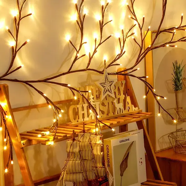 Ghirlanda luminoasa decorativa cu ramuri flexibile – 1.6 m, 72 LED-uri, telecomanda si alimentare USB