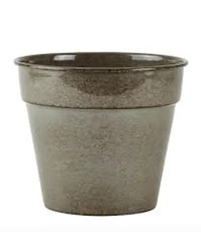 Ghiveci metalic - Enamelled Metal - Grey | F&H of Scandinavia