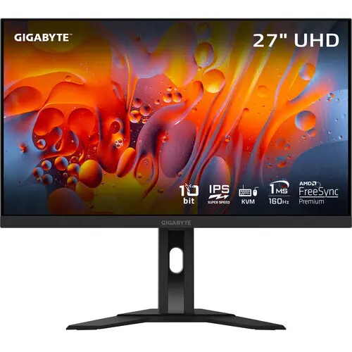 Gigabyte Monitor IPS LED Gigabyte 27 M27UA, UHD (3840 x 2160), HDMI, DisplayPort, Boxe, 160 Hz, 1 ms, Negru