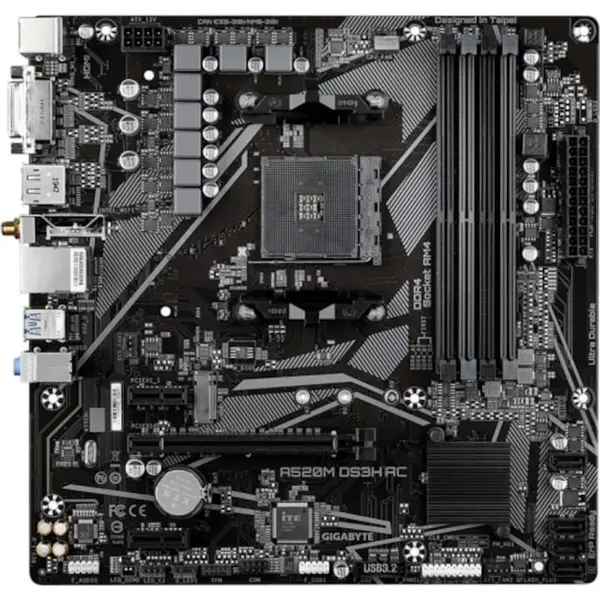 Gigabyte Placa de Baza GIGABYTE A520M DS3H AC AM4, 4x DDR4, mATX