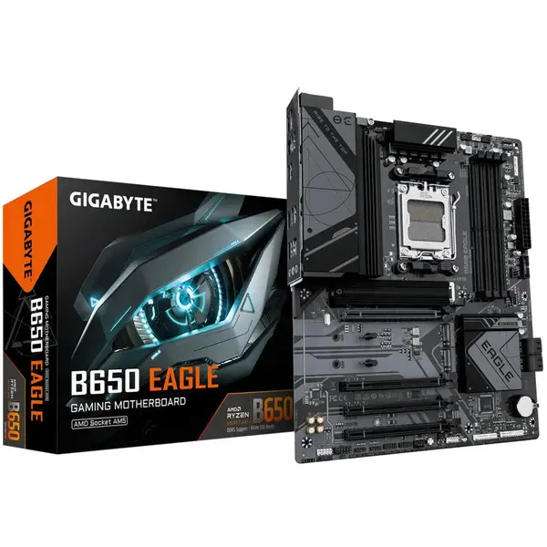 Gigabyte Placa de Baza GIGABYTE B650 EAGLE, AM5, 4x DDR5, 1x DP 1x HDMI, 4x PCIE x16, 3x M.2, 4x SATA 6GB/s, ATX