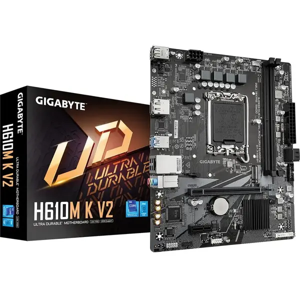 Gigabyte Placa de Baza GIGABYTE H610M K V2, Intel Socket 1700, DDR5, mATX
