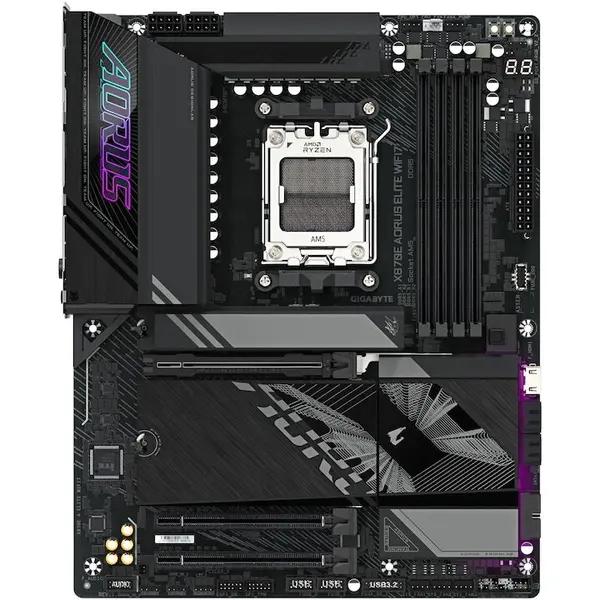 Gigabyte Placa de Baza GIGABYTE X870E AORUS ELITE WIFI7, AM5, 4x DDR5, ATX