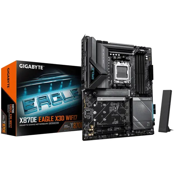 Gigabyte Placa de baza Gigabyte X870E EAGLE X3D WIFI7, AMD X870E, Socket AM5, ATX