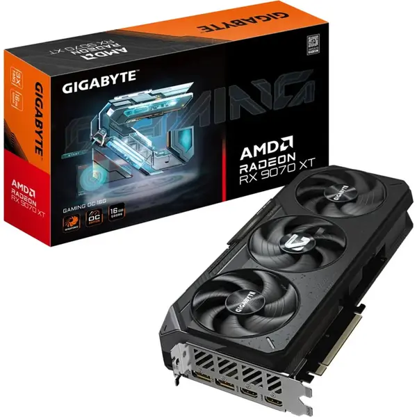 Gigabyte Placa video GIGABYTE GAMING RADEON RX 9070 XT, 16GB GDDR6, 256 bit