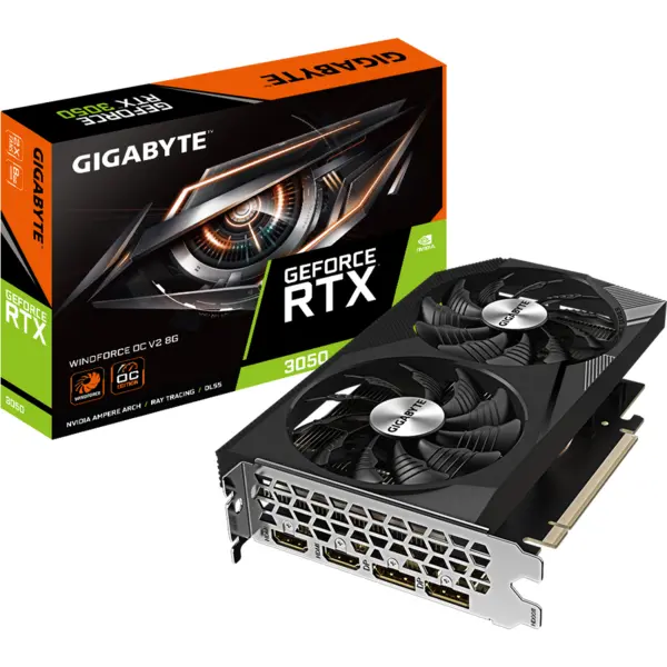 Gigabyte Placa video GIGABYTE GeForce RTX 3050 WINDFORCE OC V2, 8GB GDDR6, 128-bit, PCI Express 4.0