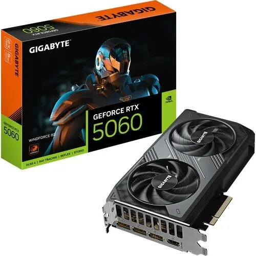 Gigabyte Placa Video GIGABYTE GEFORCE RTX 5060 WINDFORCE 8GB GDDR7 128 bit, PCIE 5.0, 3x DP 1x HDMI