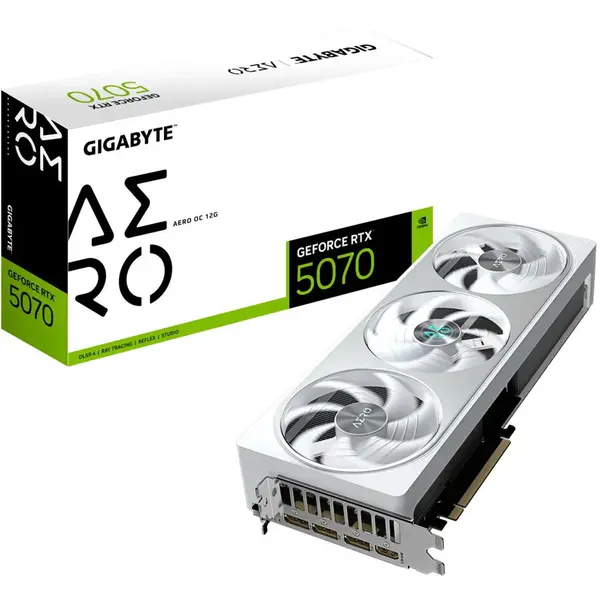 Gigabyte Placa video GIGABYTE GeForce RTX 5070 AERO OC, 12 GB, GDDR7, 192bit