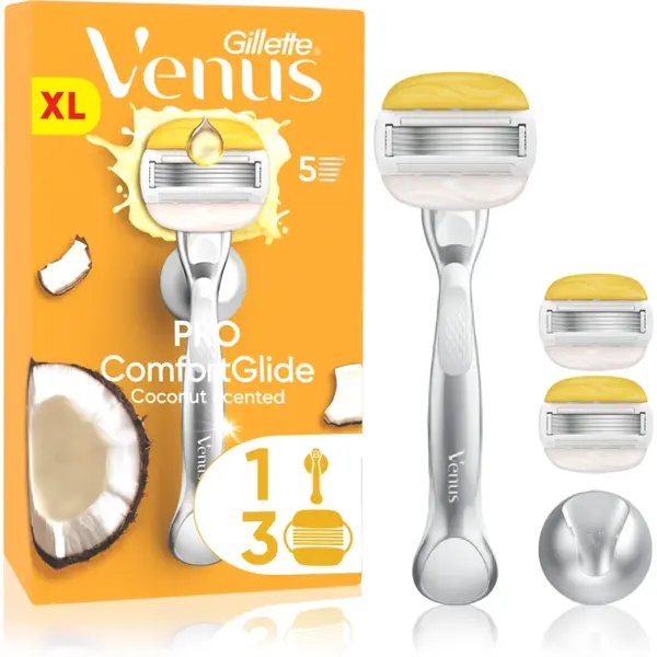 Gillette Venus PRO ComfortGlide Coconut epilator pentru femei cu suport pentru duș + lame de rezervă 5 buc