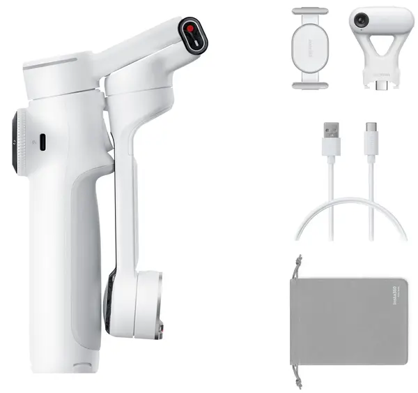 Gimbal pentru smartphone Insta360 - Flow 2 Pro AI Tracker Bundle, Summit White - Flow236