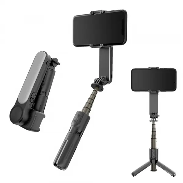 Gimbal Stabilizator Bluetooth Techsuit L09 Gimbal, Universal, Negru
