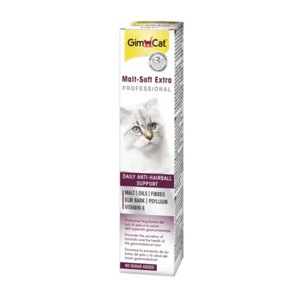 GIMCAT Malt-Soft Extra Professional Paste, tub recompense funcționale pisici, limitarea ghemurilor de blană, (topping), 20g