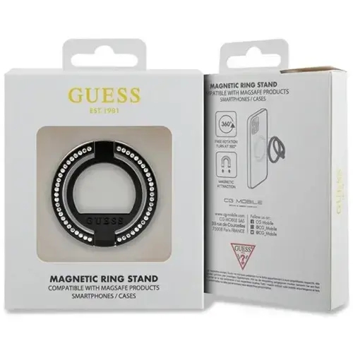 GIneluess pentru telefon Rhinestones MagSafe, Negru