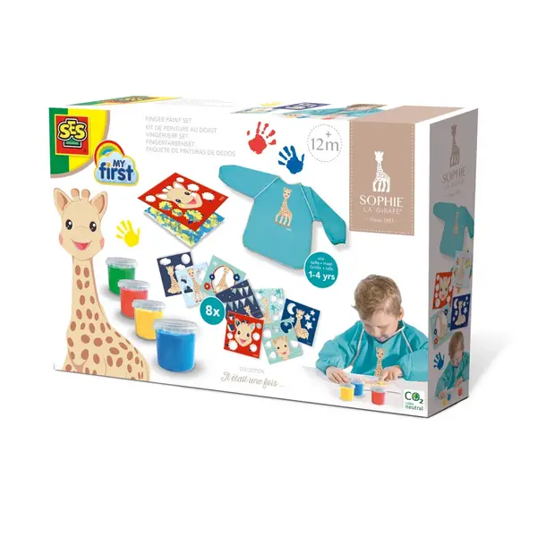 Girafa Sophie , Set acuarele pentru degete cu planE e E i E ort, 12 luni+