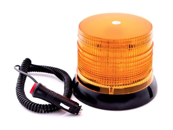 Girofar led 12v 24V cu magnet si mufa bricheta PORTOCALIU