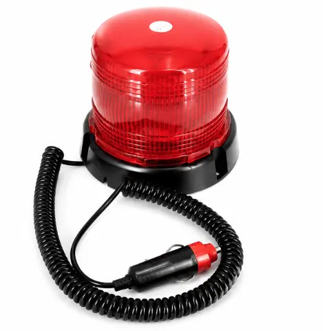 Girofar led 12v 24V cu magnet si mufa bricheta ROSU