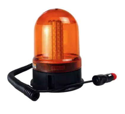Girofar LED Galben 12 24V cu 80 LED baza magnetica mufa bricheta lampa avertizare Camion/Utilaje