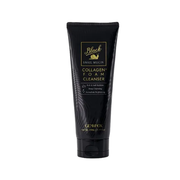 Glamfox Black Snail Mucin and Collagen Cleanser Spumă de curățare facială Volum 120 ml