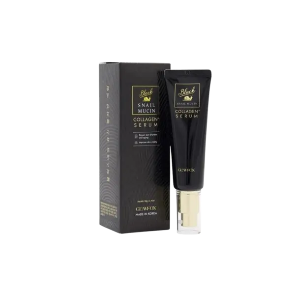 Glamfox Black Snail Mucin & Collagen Serum Ser de față cu secreție de melc și colagen Volum 50 g