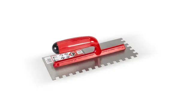 Gletiera dintata cu maner plastic 28cm, 10x10mm - RUBI-25906