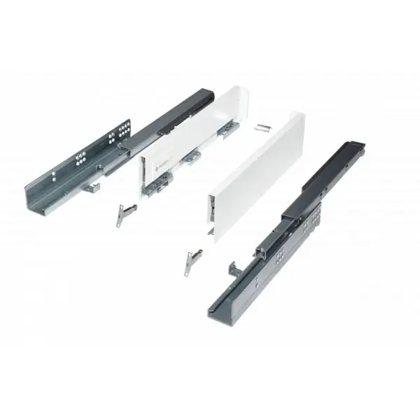 Glisiera Idealbox Slim, L400 mm, H172 mm, pentru Placa de 18 mm, Finisaj Alb