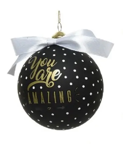 Glob decorativ - Bauble Glass Gift Text - Amazing | Kaemingk
