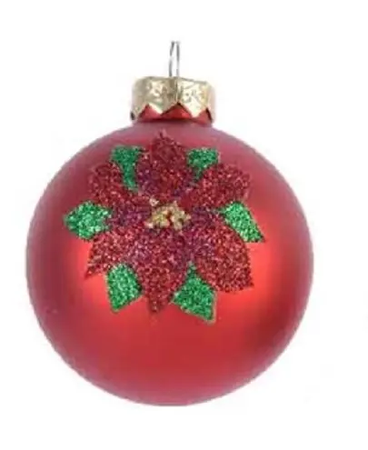 Glob decorativ - Bauble Glass Poinsettia Flower - Craciunita | Kaemingk