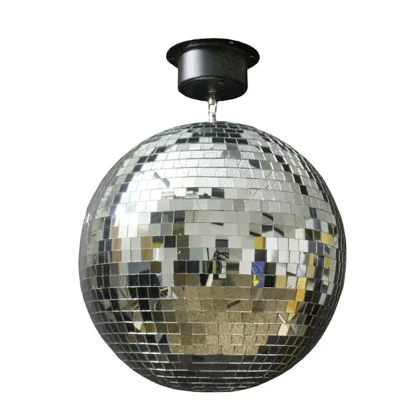 Glob disco motorizat, Party Maniac, model oglinzi, 4W, 29 cm, argintiu