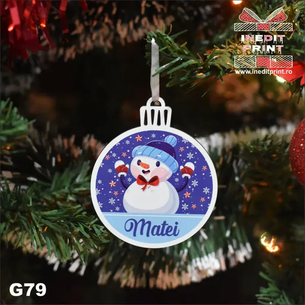 Glob personalizat Snow man-boy G79
