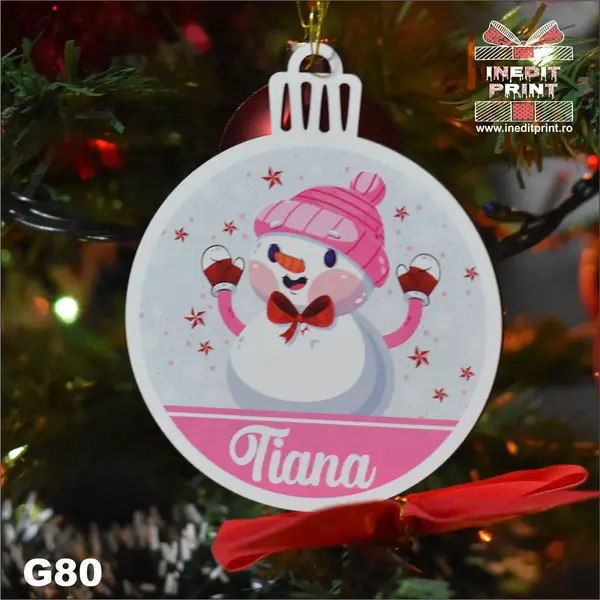 Glob personalizat Snow man-girl G80