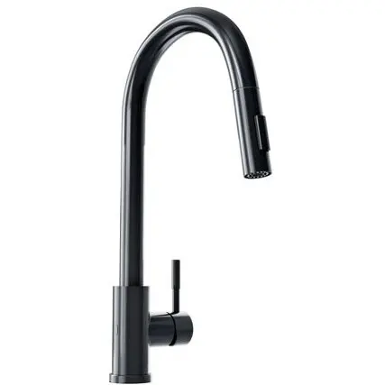 Globalo Baterie de bucatarie Toochless Globalo Loretio, furtun extensibil cu dus, Antracit