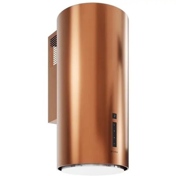 Globalo Hota cilindrica decorativa de perete Globalo, Heweno 39.3 Copper Mat, clasa energetica B, capacitate de absorbtie 660 mc/h, 4 trepte, Cupru Mat
