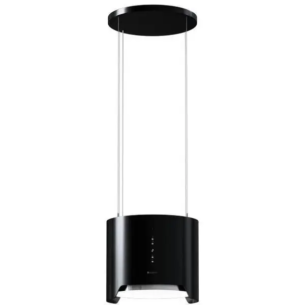 Globalo Hota de insula Globalo Arenoflow, 39 cm latime, buton de control Soft Touch cu afisaj LED, interval de viteza 3 trepte, capacitate maxima de absortie 365 m3/h, Neagra
