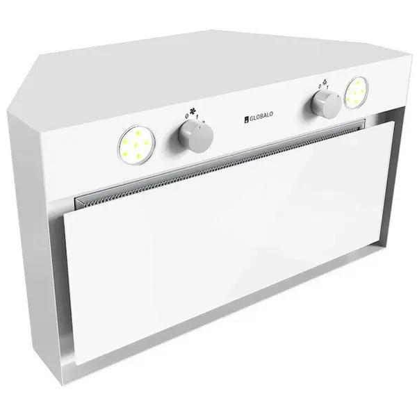 Globalo Hota incorporabila Globalo Floweri, clasa energetica B, latime 60 cm, adancime 30 cm, control cu butoane, interval de viteza 3 trepte, capacitate maxima de absortie 570 m3/h, Alb