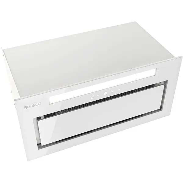 Globalo Hota Incorporabila Globalo Loteo 60.4, 3 trepte de viteza, Touch-control, 525 m3/h, latime 60 cm, telecomanda, Sticla alba