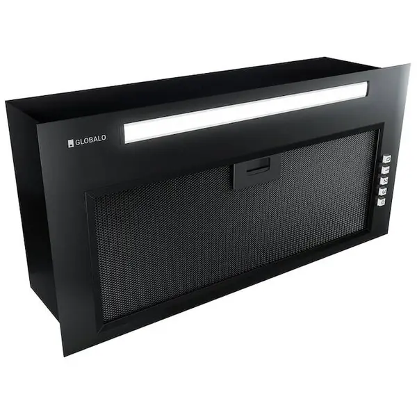 Globalo Hota incorporabila Globalo Viledo 60.1, clasa energetica C, incorporabila, latime 59,8 cm, adancime 29 cm, control manual, interval de viteza 3, randament maxim 415 m3/h, Negru