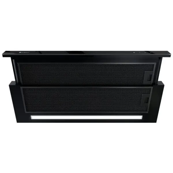 Globalo Hota incorporabila Teslo 90.1 Black. Clasa energetica B, latime 89,6 cm, adancime 28,5 cm, control tactil cu display LED, gama de viteza 3 trepte, capacitate maxima de absortie 570 mc/h, Negru