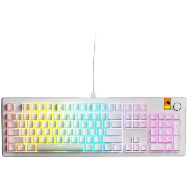 Glorious Tastatura mecanica Glorious GMMK 3, Fox HE Switches, Cu fir, USB, 104 taste, Alb